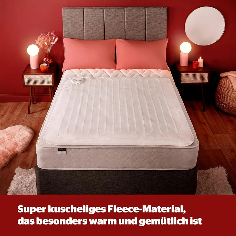 Heizdecke 140x150cm | 3 Stufen Wärmedecke Bett Heizmatte Fleece Waschbar NEU