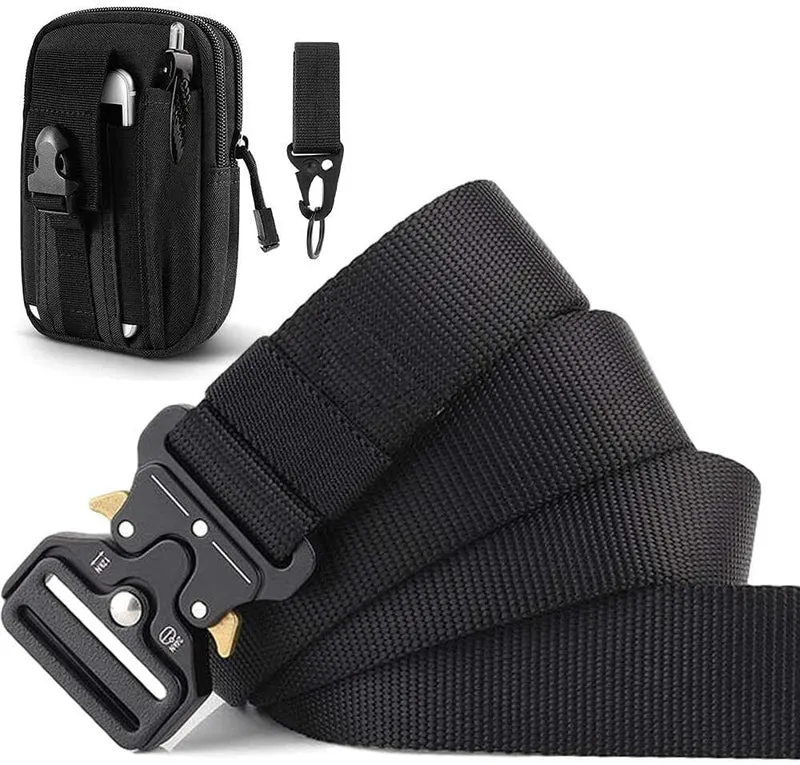 Arbeitsgürtel, Taktischer Gürtel, Militärstil Metallschnalle Herren Geschenk Set