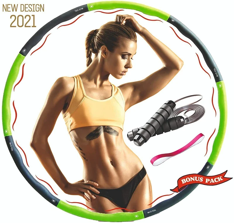 Hula Hoop, Springseil Reifen Bauchtrainer Fitness Schaumstoff 8-Teilig Massage