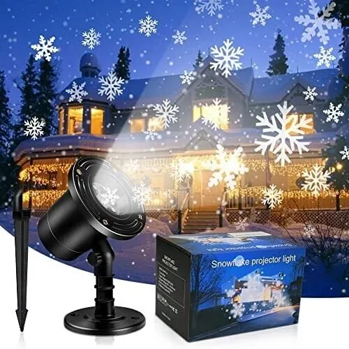 LED Schneeflocken Projektor – Wasserdichtes Weihnachts-Außenlicht für Garten, Haus & Deko