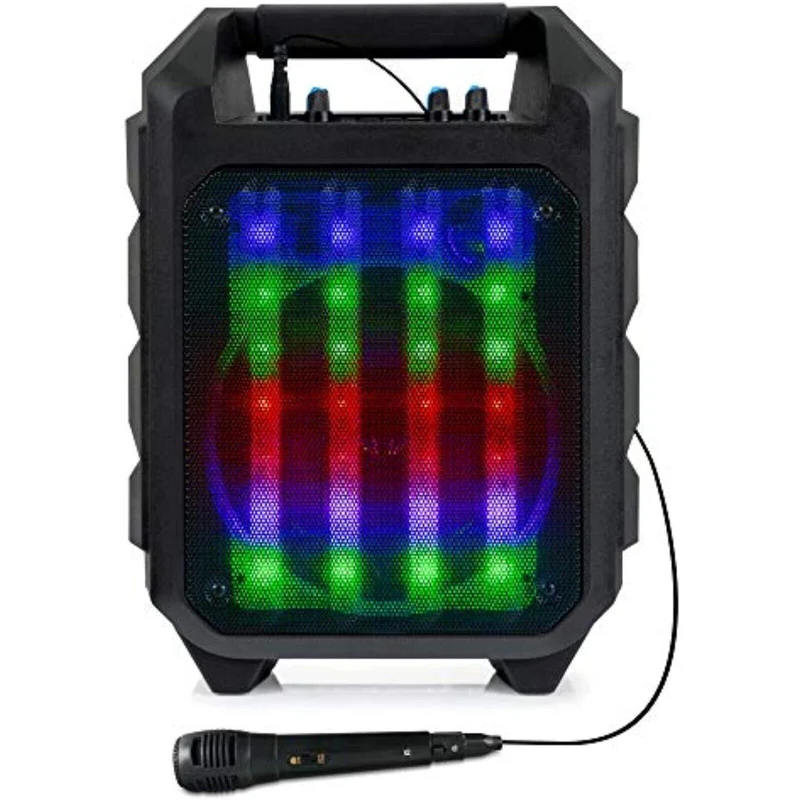 LED Outdoor Party Bluetooth Lautsprecher Radio Box USB SD AUX MP3 Mikrofon Akku