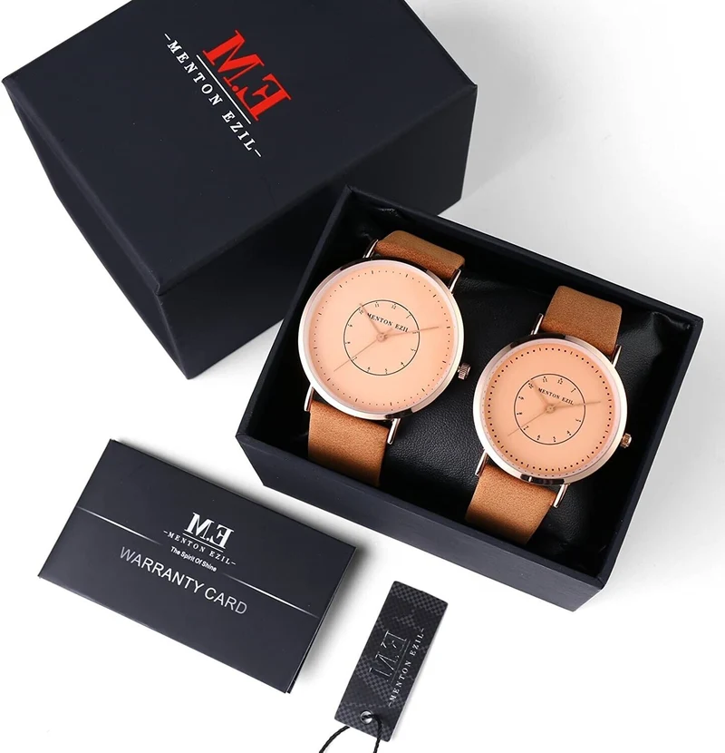 2 stück - Klassische Armbanduhr Paaruhren für Damen und Herren 3 ATM Wasserdic