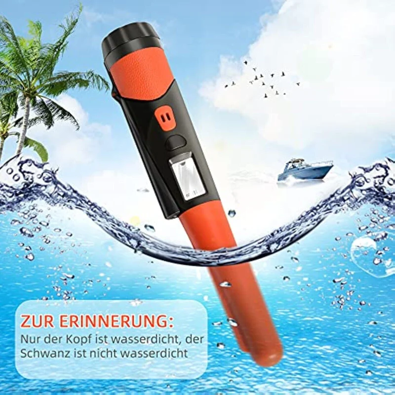 Tragbar Metalldetektor mit 100% wasserdichte Tasche，Wasserdicht Gold Silber M