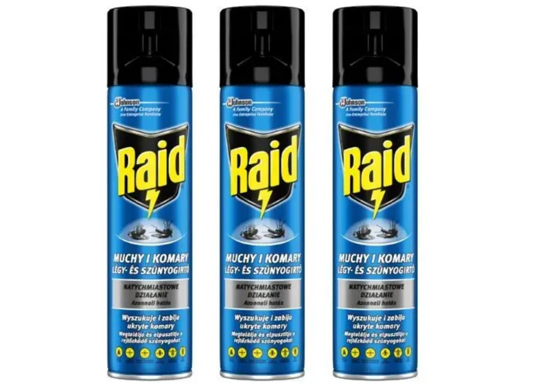 Raid Insektenspray 3 x 400 ml gegen Fliegen & Mücken – Sofortwirkung