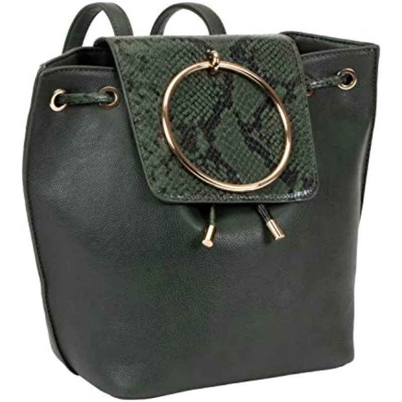 SIX Trendiger Grün Kunstleder Damenrucksack Damentasche FrauBag Lederrucksack