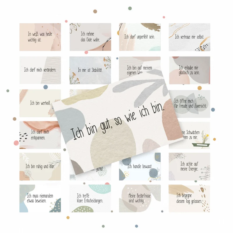 24 Affirmationskarten für Erwachsene – Achtsamkeit im Boho-Design