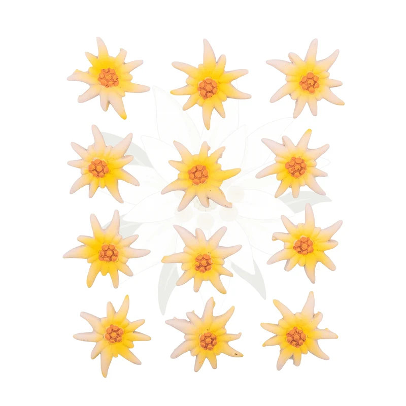 Edelweiss Streudeko 12er Set 2,5 cm aus Polyresin – Alpenblume