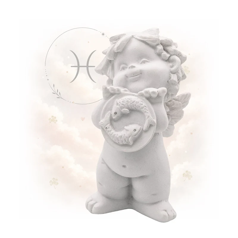 Sternzeichen-Engel Fische Igor weiß 6–7 cm