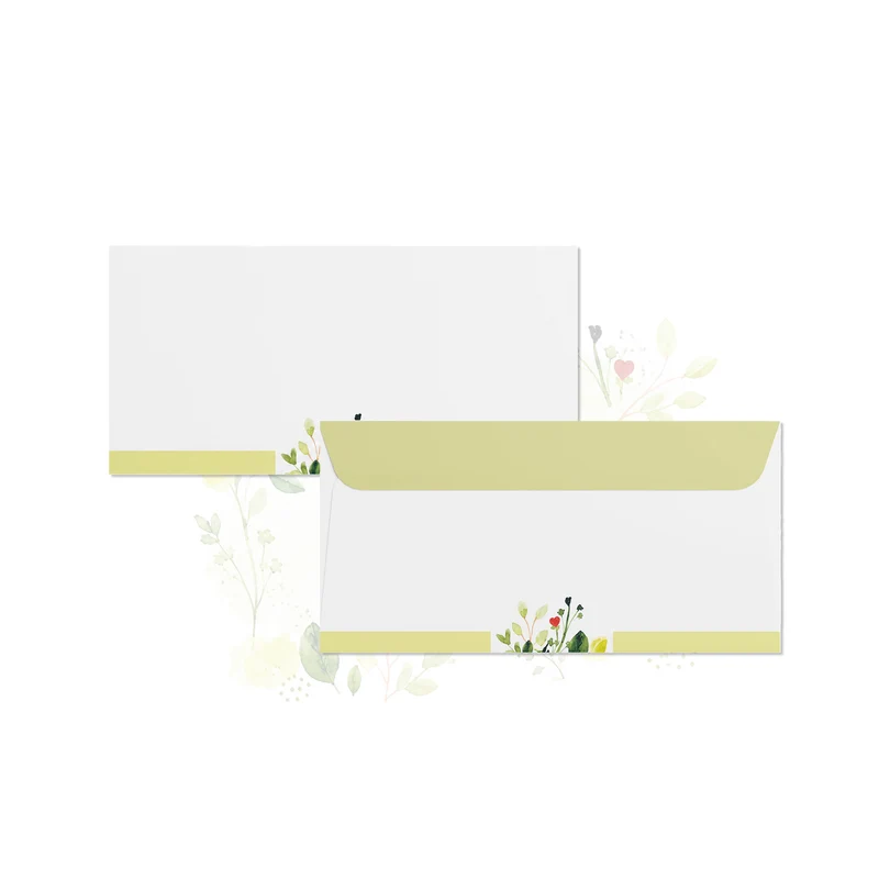 Briefumschläge DIN lang 25er-Set floral, ohne Fenster, mit Haftklebestreifen, 100 g/m² – für Karten, Einladungen & Briefe