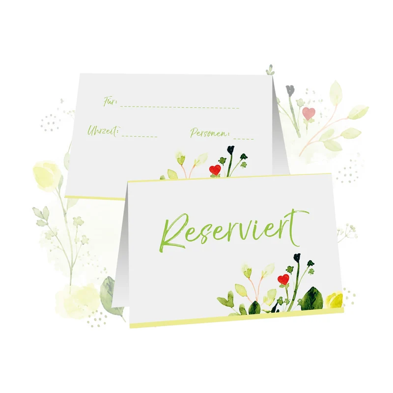 Tischkarten „Reserviert“ 25er-Set A7, ca. 10,5 x 7,4 cm, beschreibbar – für Hochzeit, Geburtstag & Restaurant