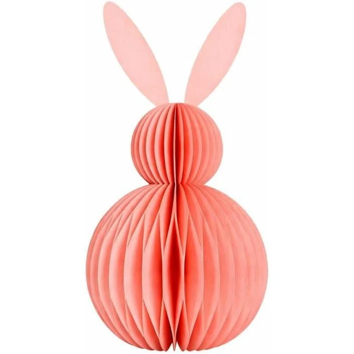Honeycomb Hase rosa 30 cm – große Osterdeko aus Papier – Deko-Hase zum Aufstellen oder Hängen – Frühlingsdeko – 1 Stück – Logbuch-Verlag