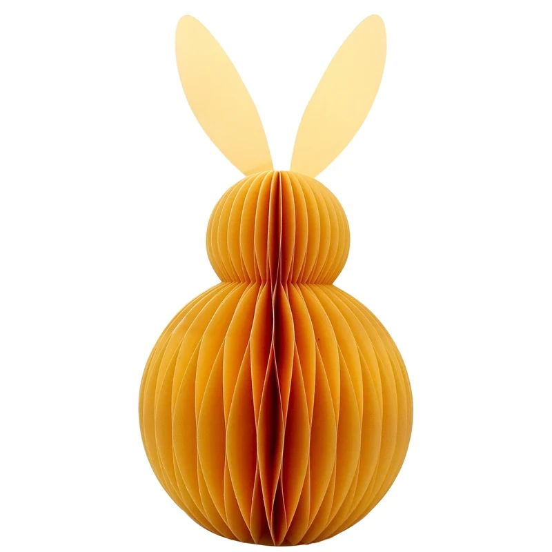 Honeycomb Hase gelb 30 cm – große Osterdeko aus Papier zum Aufstellen oder Hängen – Frühlingsdeko – 1 Stück – Logbuch-Verlag