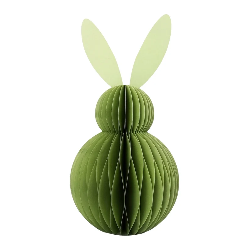 Honeycomb Hase grün 30 cm – große Osterdeko aus Papier – Deko-Hase zum Aufstellen oder Hängen – Frühlingsdeko – 1 Stück – Logbuch-Verlag