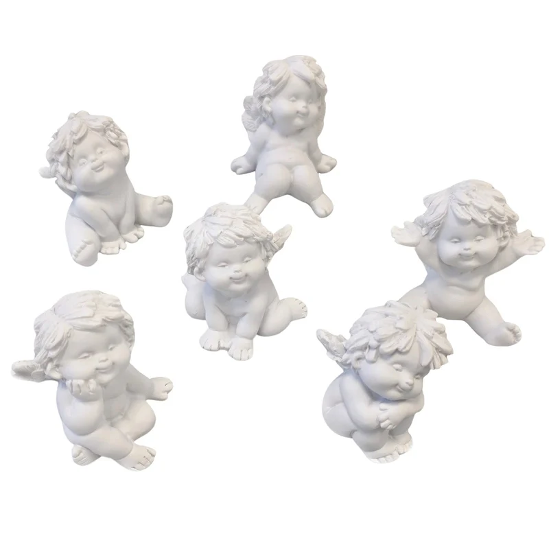 Sitzende Igor-Engel 6er Set weiß ca. 5,5 cm