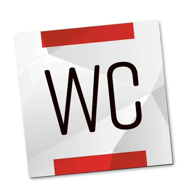 Badezimmer Türschild neutral rot grau „WC“