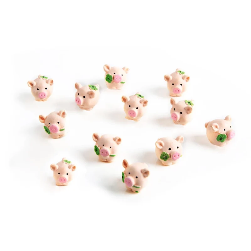 12 kleine kugelrunde Glücksschweine 2 cm - Mini Glücksbringer 2025