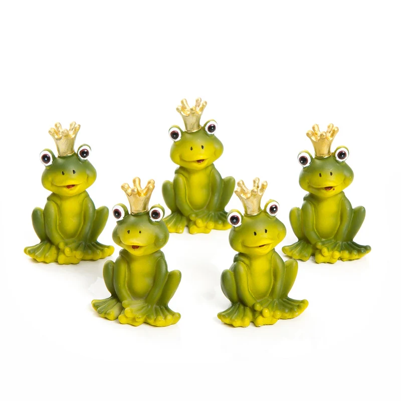 5 kleine grüne Frösche Froschkönig mit goldener Krone