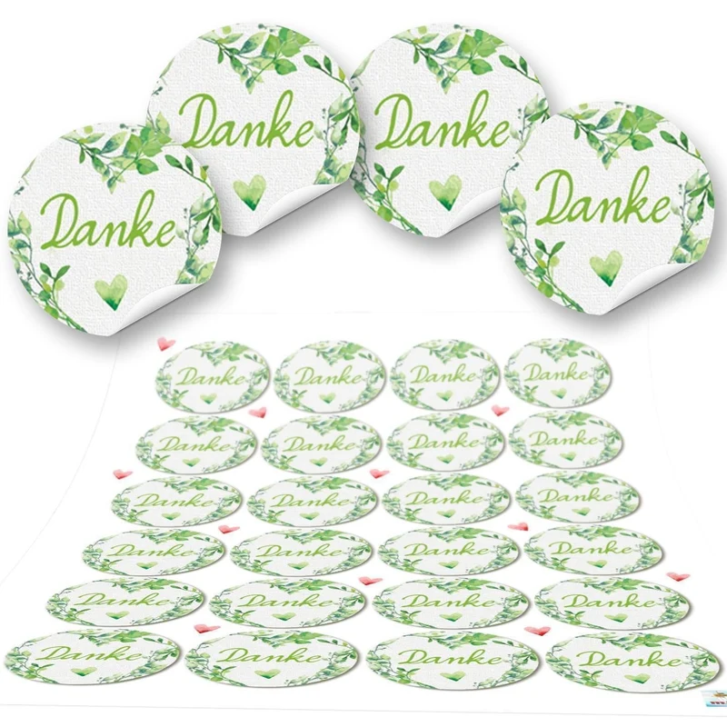 Logbuch-Verlag 72 Aufkleber rund grün hellgrün weiß DANKE Herz 4 cm Geschenkaufkleber Etiketten Sticker - Hochzeit Taufe Kommunion Geburtstag Gastgeschenk give-away Deko Fest Verpackung Mitgebsel
