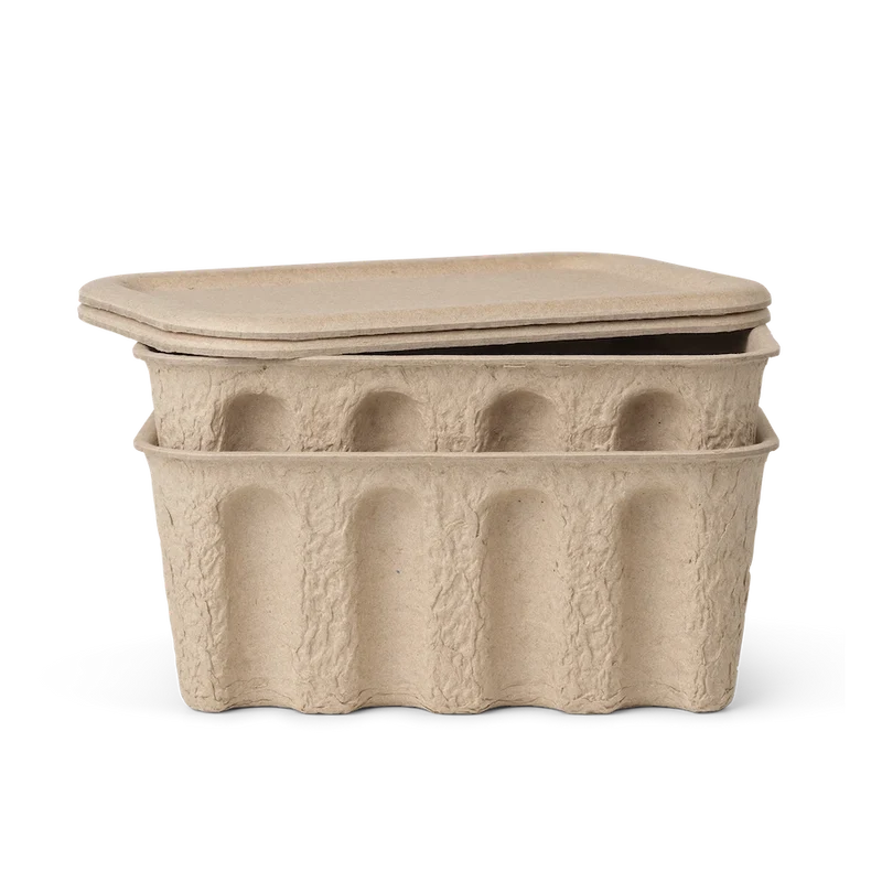 Aufbewahrungsbox Groß – Paper Pulp 2er Set von ferm LIVING