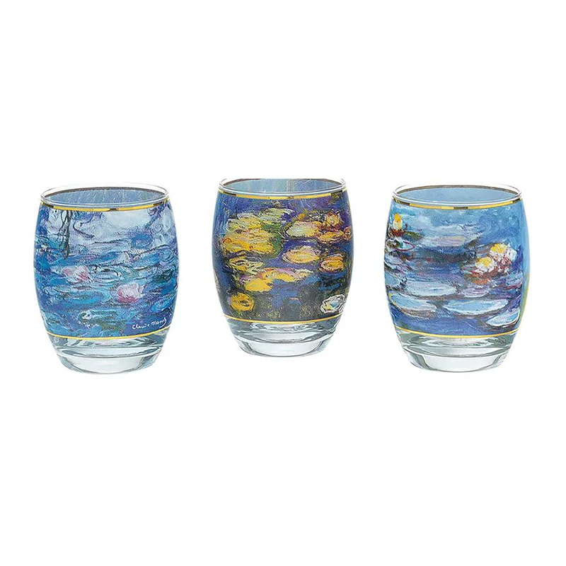 3 Teelichtgläser mit Künstlermotiven (Set 2)
