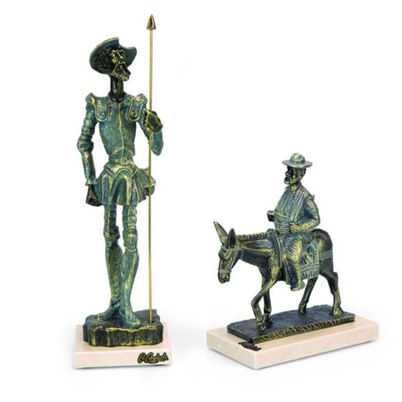 Skulpturenset "Don Quijote und Sancho Panza en Burro"