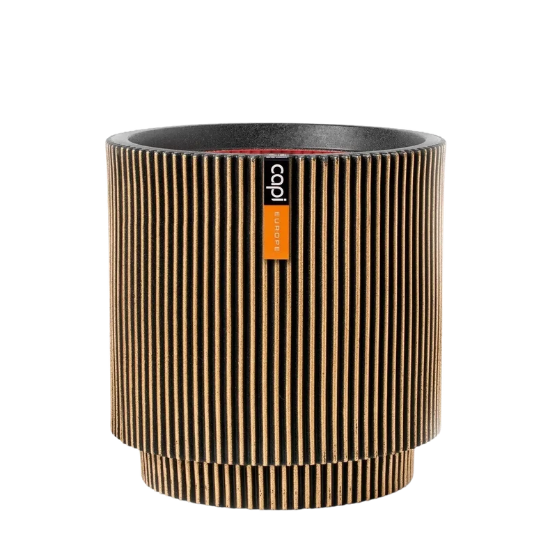 Blumentopf zylinder Groove gold | 44x46 cm