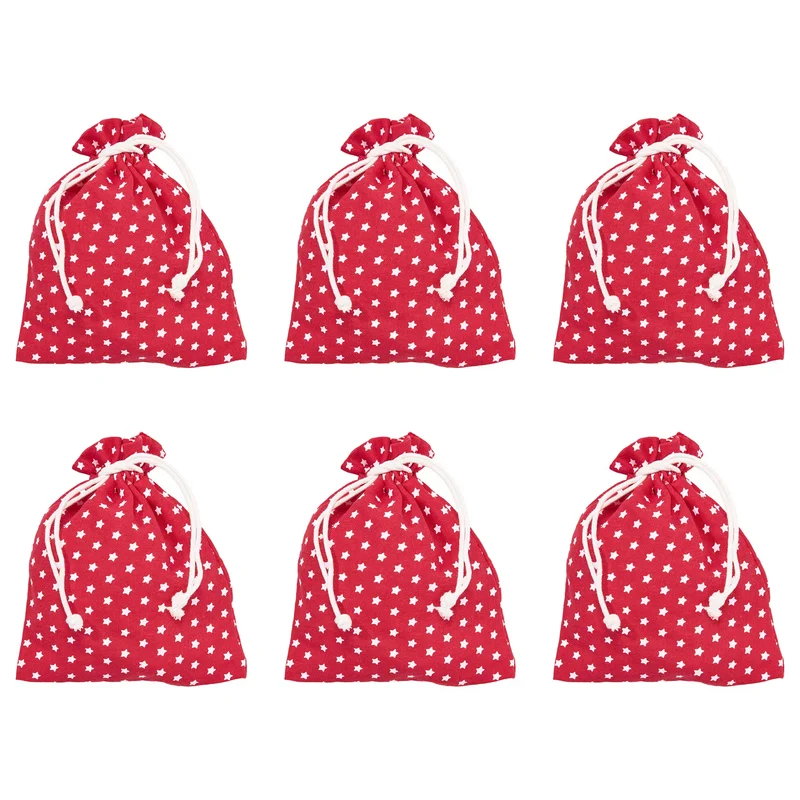 PACK-A-BAG Geschenke-Säckchen Sterne 6er-Set