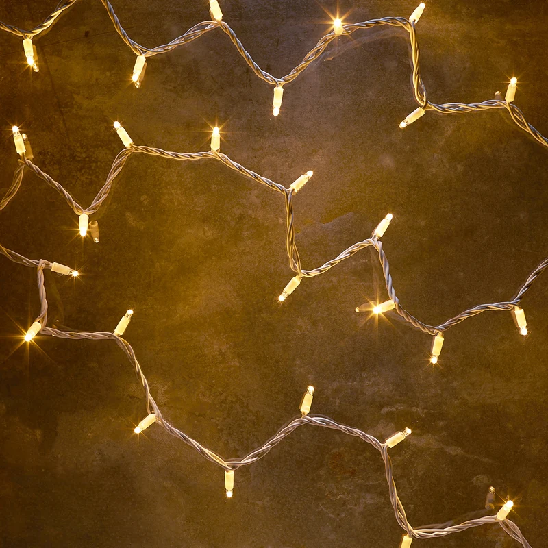 Pro Connect 105m 1050er LED Lichterkette warmweiß koppelbar weißes Kabel IP67