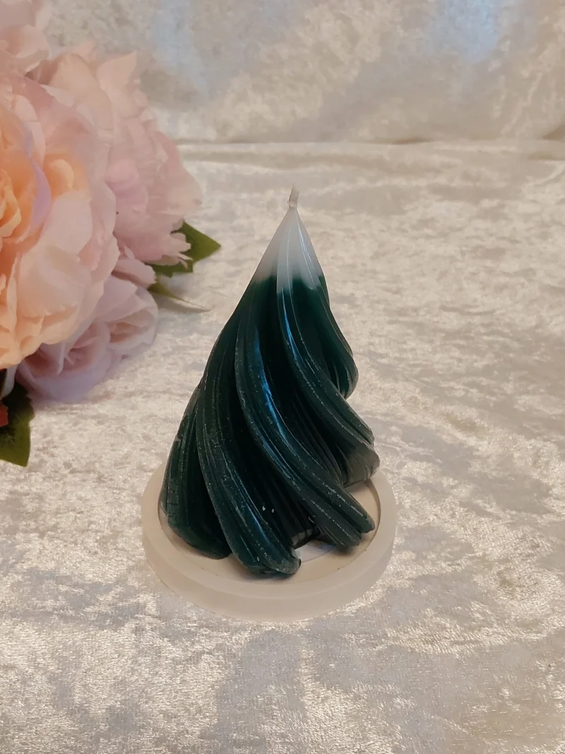 Tannenbaum Kerze mit Untersetzer