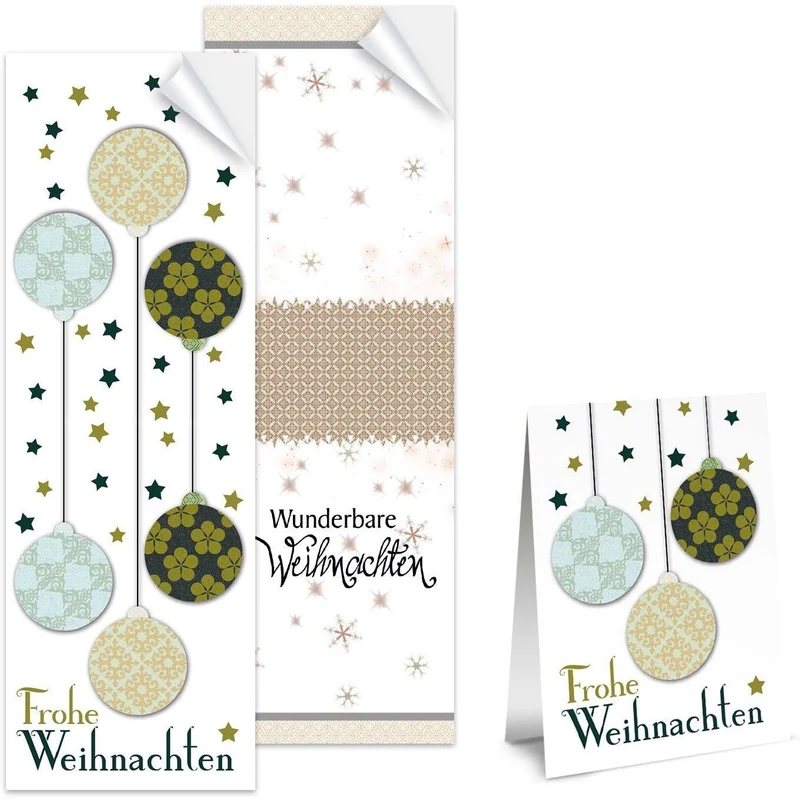 SET - 2 x 25 lange Weihnachtsaufkleber mit verschiedenen Designs in 5 x 14,8 cm