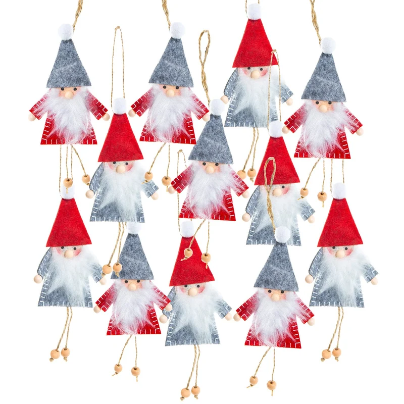Logbuch-Verlag 12 kleine Wichtel Anhänger aus Filz Nikolausanhänger Wichtelfiguren zum Aufhängen Weihnachtsanhänger Geschenkanhänger Wichtelgeschenk Weihnachten