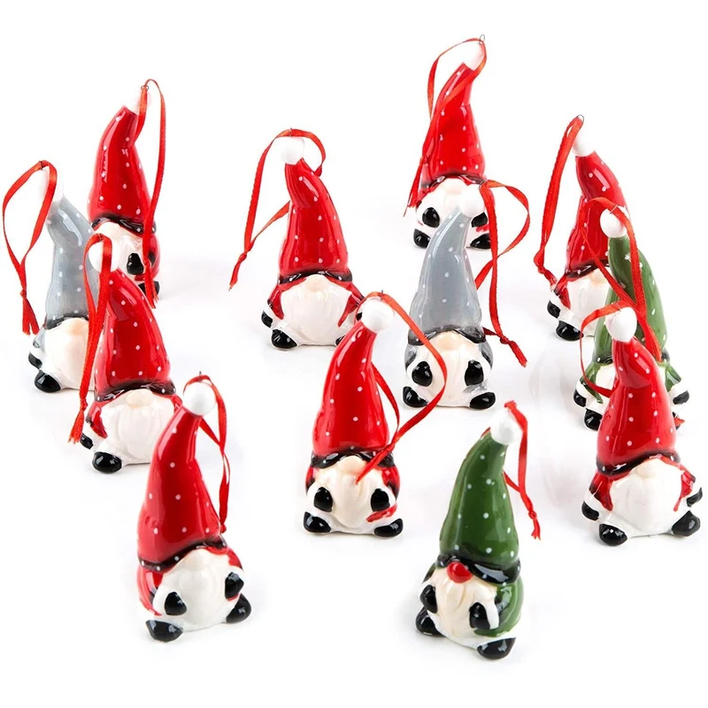 Logbuch-Verlag 12 kleine Mini Wichtel bunt Weihnachtsanhänger Wichtelgeschenk Wichtelanhänger rot grün grau Deko Weihnachten kleines Geschenk