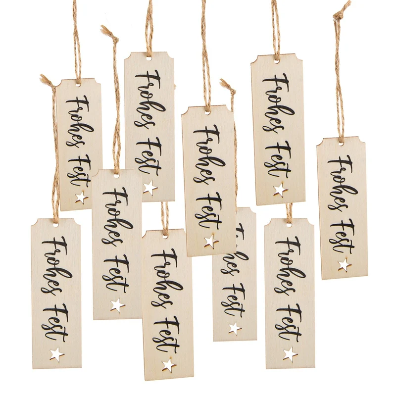 Frohes Fest Text Weihnachtsanhänger aus Holz Weihnachtsgeschenk Anhänger