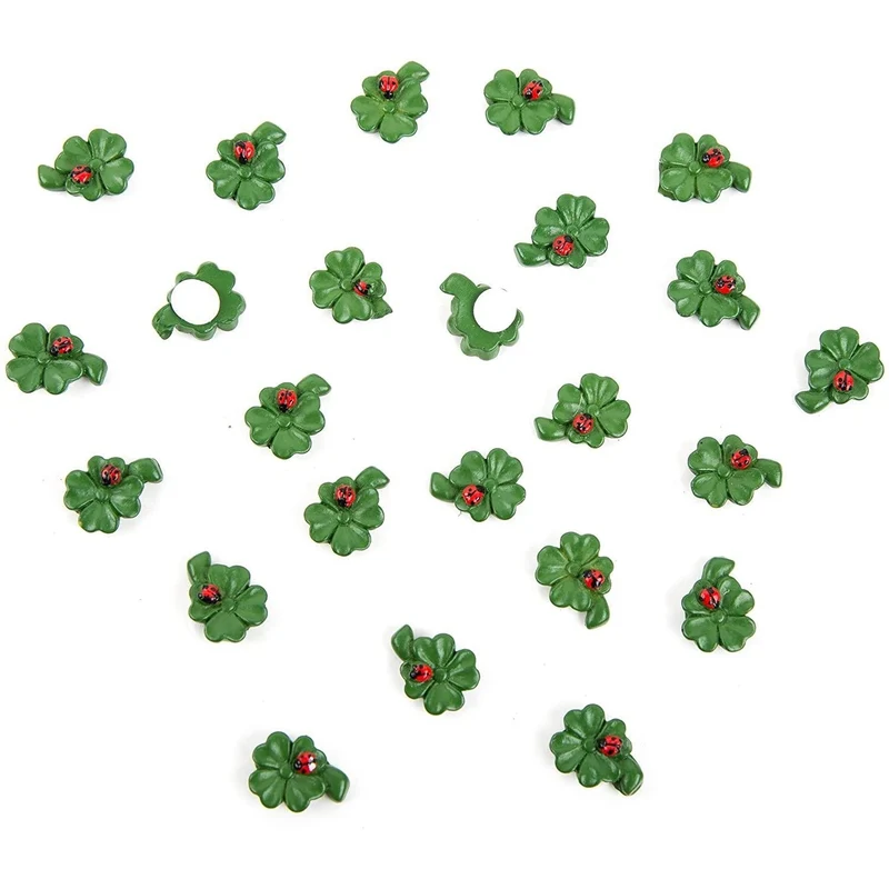 24 kleine Kleeblätter 1,5 cm grün selbstklebend Silvesterdeko