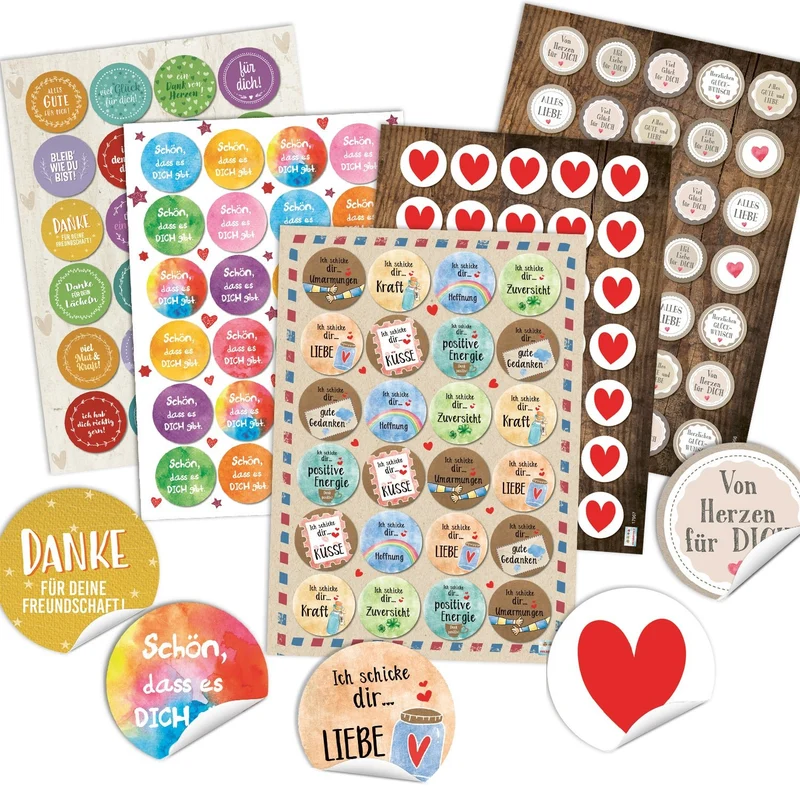 Sticker Set 142 Aufkleber Sprüche Worte Zitate Liebe Motivation