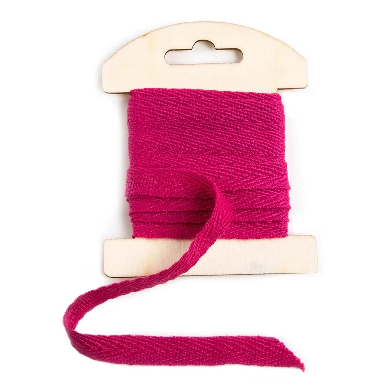 1 x 3 Meter Baumwollband 1 cm PINK Band aus Baumwolle zum Nähen Saumband Nähband Dekoband Geschenkband Borte Kordel geflochten