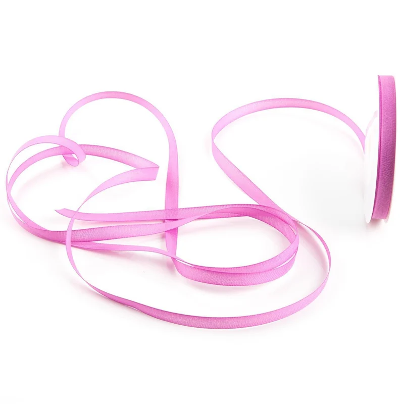Logbuch-Verlag 1 Rolle Band Bastelband zum Nähen 25 Meter x 1 cm rosa Erika violett als Dekoband Geschenkband Schleifenband