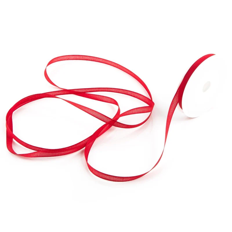 Logbuch-Verlag 1 Rolle rotes Band zum Nähen Basteln 1 cm x 25 Meter Bastelband - Dekoband Schleifenband Verzierung Verpackung Geschenke