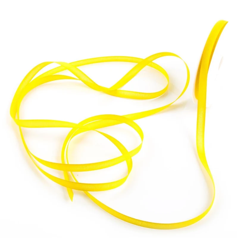 Logbuch-Verlag 1 Rolle Bastelband Band zum Nähen Basteln gelb 25 Meter x 1 cm - Schleifenband Dekoband Stoffband für Verpackung Nähzubehör Bastelzubehör