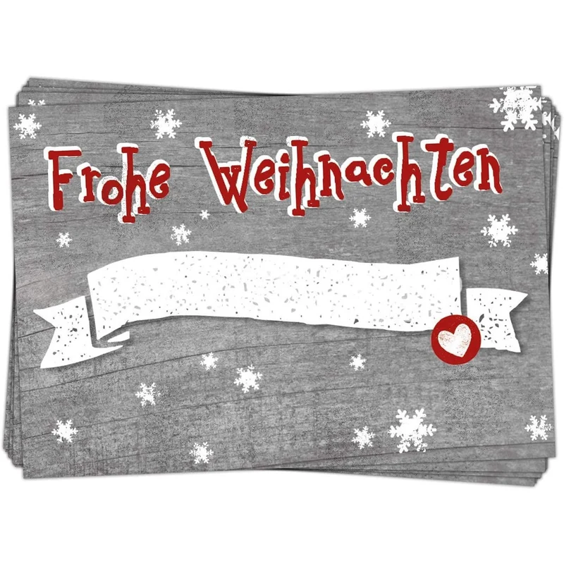 Logbuch-Verlag 25 Aufkleber Etiketten FROHE WEIHNACHTEN Geschenkaufkleber rot weiß grau 7 x 5 cm selbstklebend Geschenke Verpackung weihnachtlich