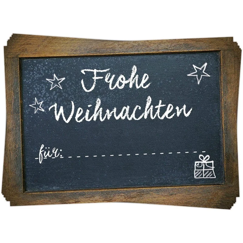 25 Weihnachtsetiketten "Frohe Weihnachten" zum Beschriften