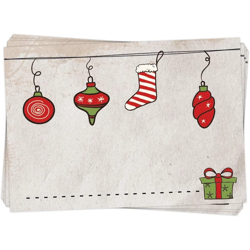 25 Stück Aufkleber Etikett FROHE WEIHNACHTEN Geschenkaufkleber rot natur grün 7 x 5 cm Namensschilder Namensaufkleber Geschenke Verpackung weihnachtliche Sticker selbstklebend