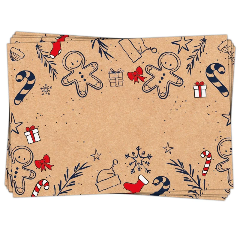 25 kleine Weihnachtsetiketten zum Beschriften - Motiv Lebkuchenmann braun
