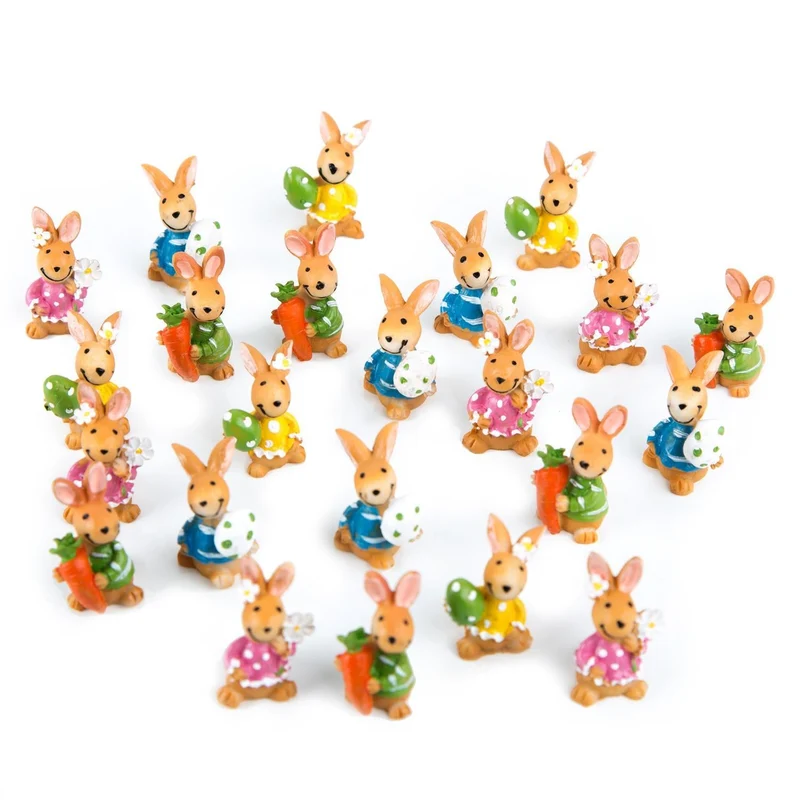 24 kleine bunte Osterhasen - Mini Osterhäschen 2,5 cm als Give-Away
