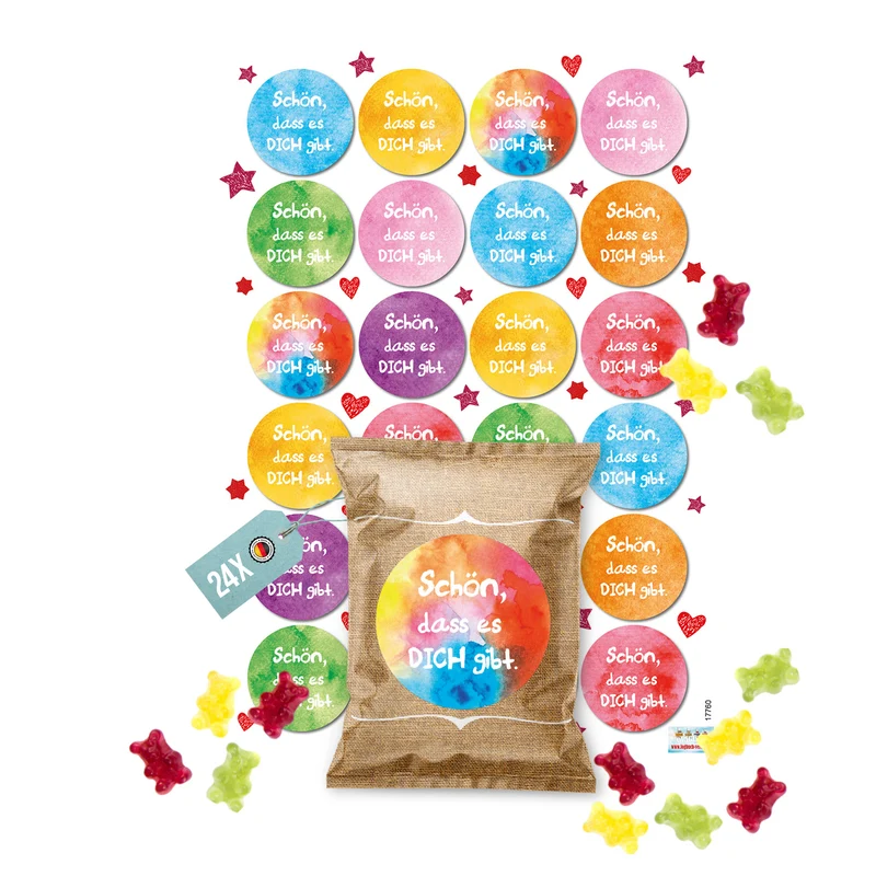 Gummibärchen-Tütchen mit Spruch als süßes Gastgeschenk