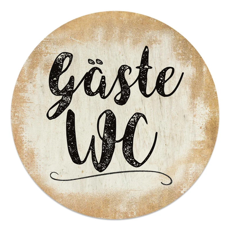 Badezimmer Türschild gold „Gäste WC“ in (15,5 cm) mit Klebepads