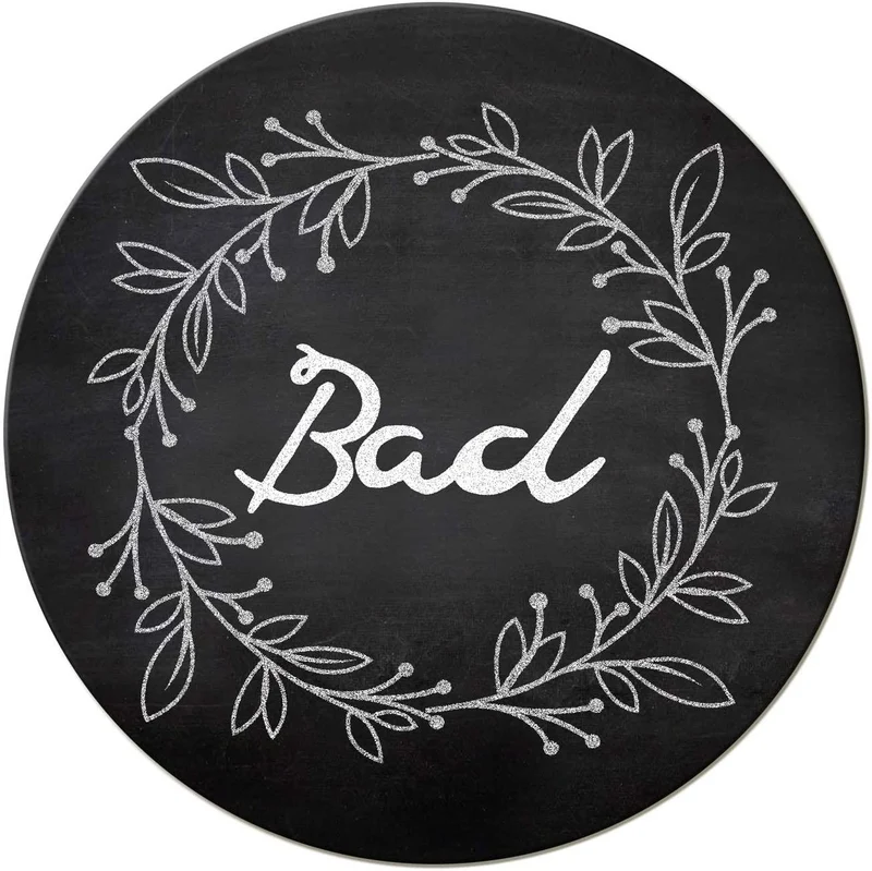 Badezimmer Türschild schwarz „Bad“ in Tafelkreide-Optik (15,5 cm) mit Klebepads