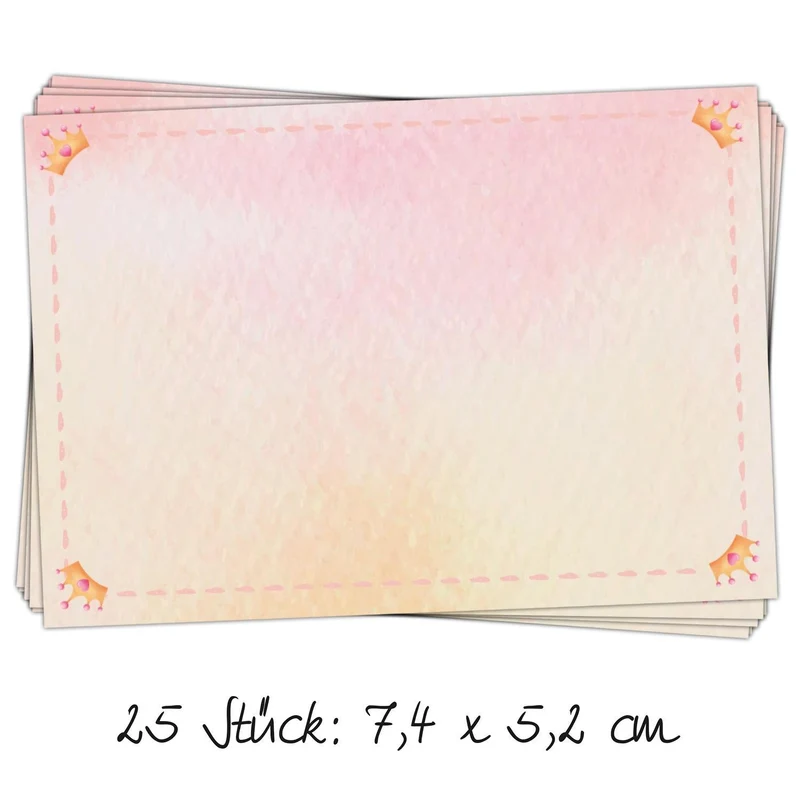 25 Adressaufkleber Namensaufkleber rosa gold zum Beschriften rechteckig 7,4 x 5,2 cm