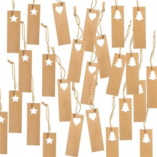 24 Stück Paper tags 10 cm Geschenkanhänger aus Kraftpapier zum Beschriften