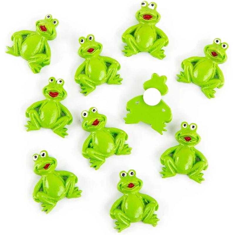 10 Mini Frösche mit Klebepunkt Streudeko Tischdeko Geschenkaufkleber Froschkönig